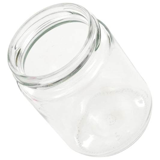 Syltetøyglass med hvite og røde lokk 96 stk 230 ml