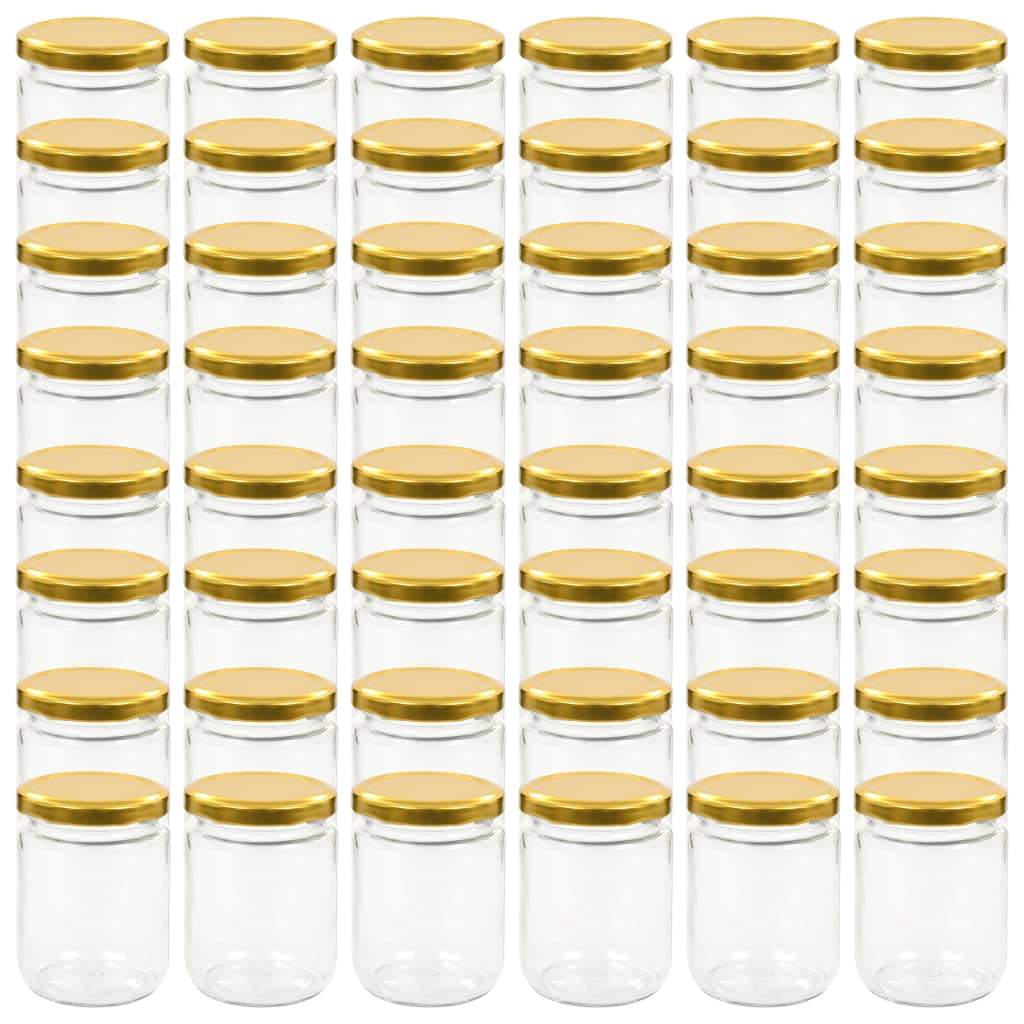 Syltetøyglass med gult lokk 48 stk 230 ml vidaXL