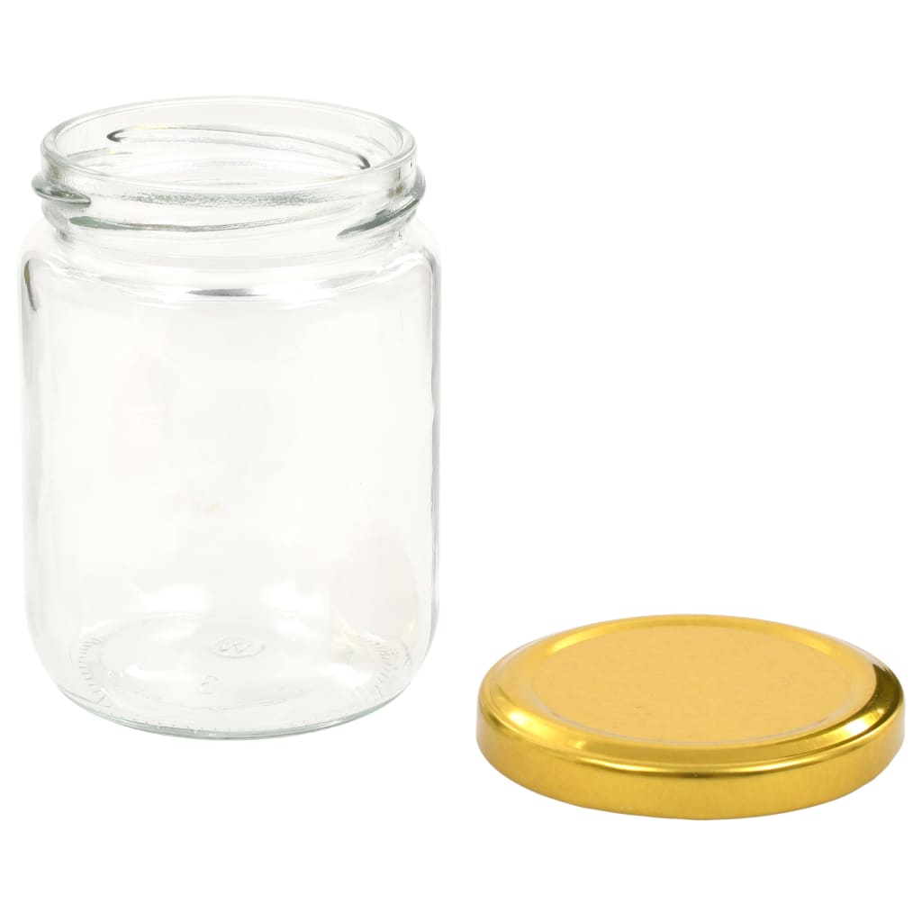 Syltetøyglass med gult lokk 48 stk 230 ml vidaXL