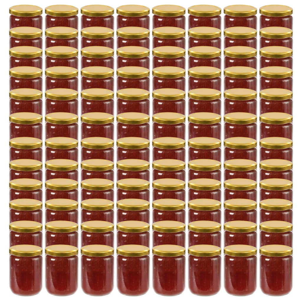 Syltetøyglass med gult lokk 96 stk 230 ml