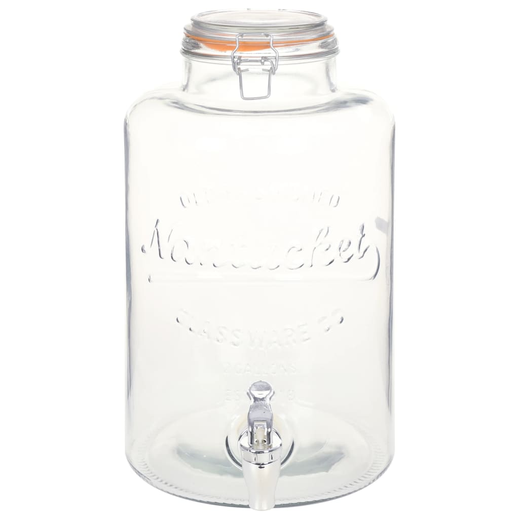 Vanndispenser XXL med kran gjennomsiktig 8 L glass