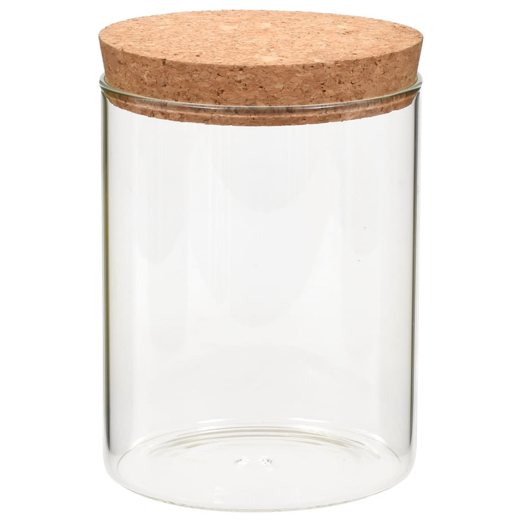 Glasskrukker med kork 6 stk 650 ml