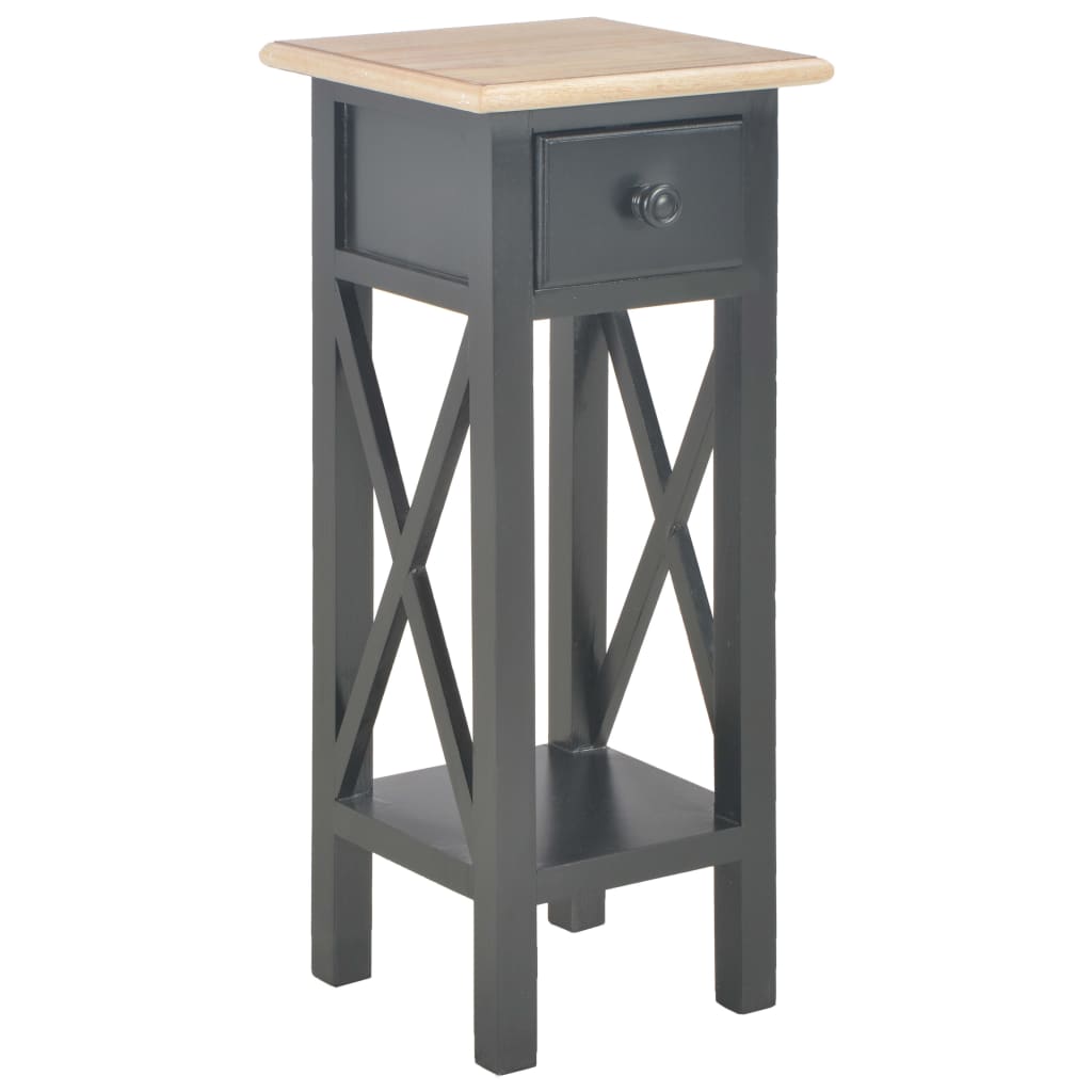 Sidebord svart 27x27x65,5 cm tre