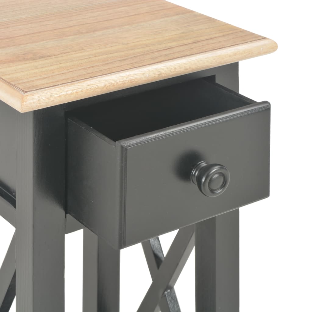 Sidebord svart 27x27x65,5 cm tre