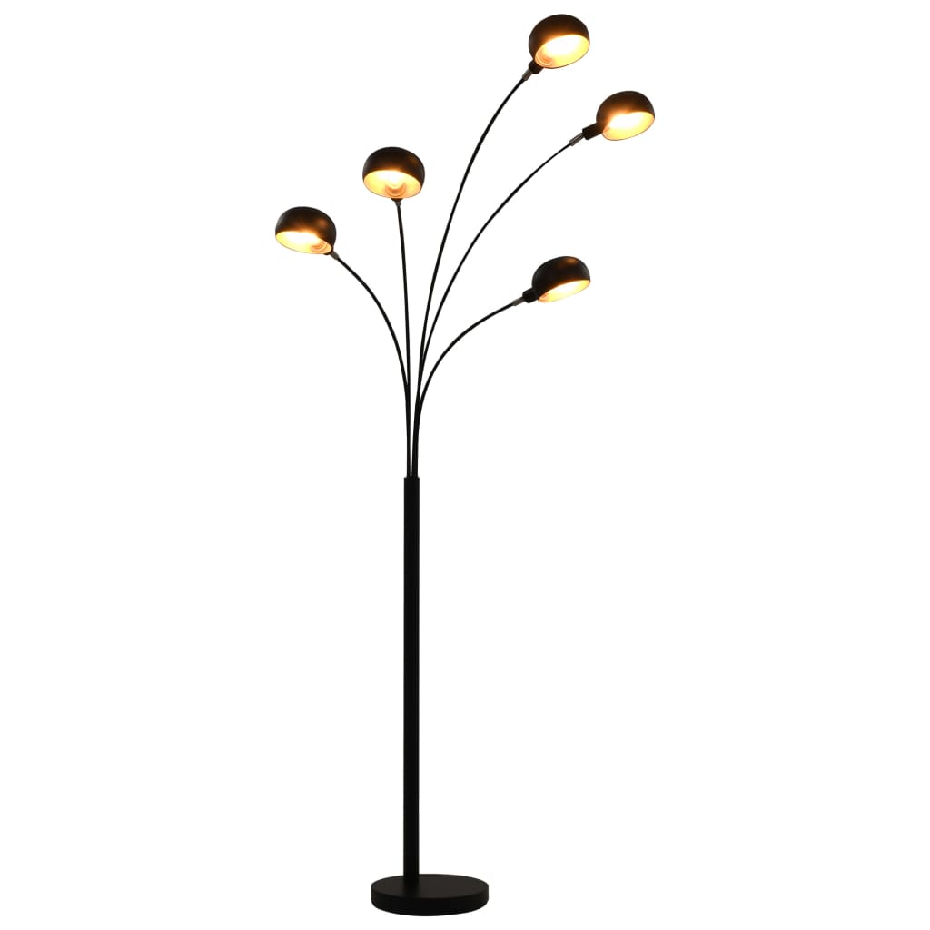 Stående lampe 200 cm 5 x E14 svart og gull vidaXL