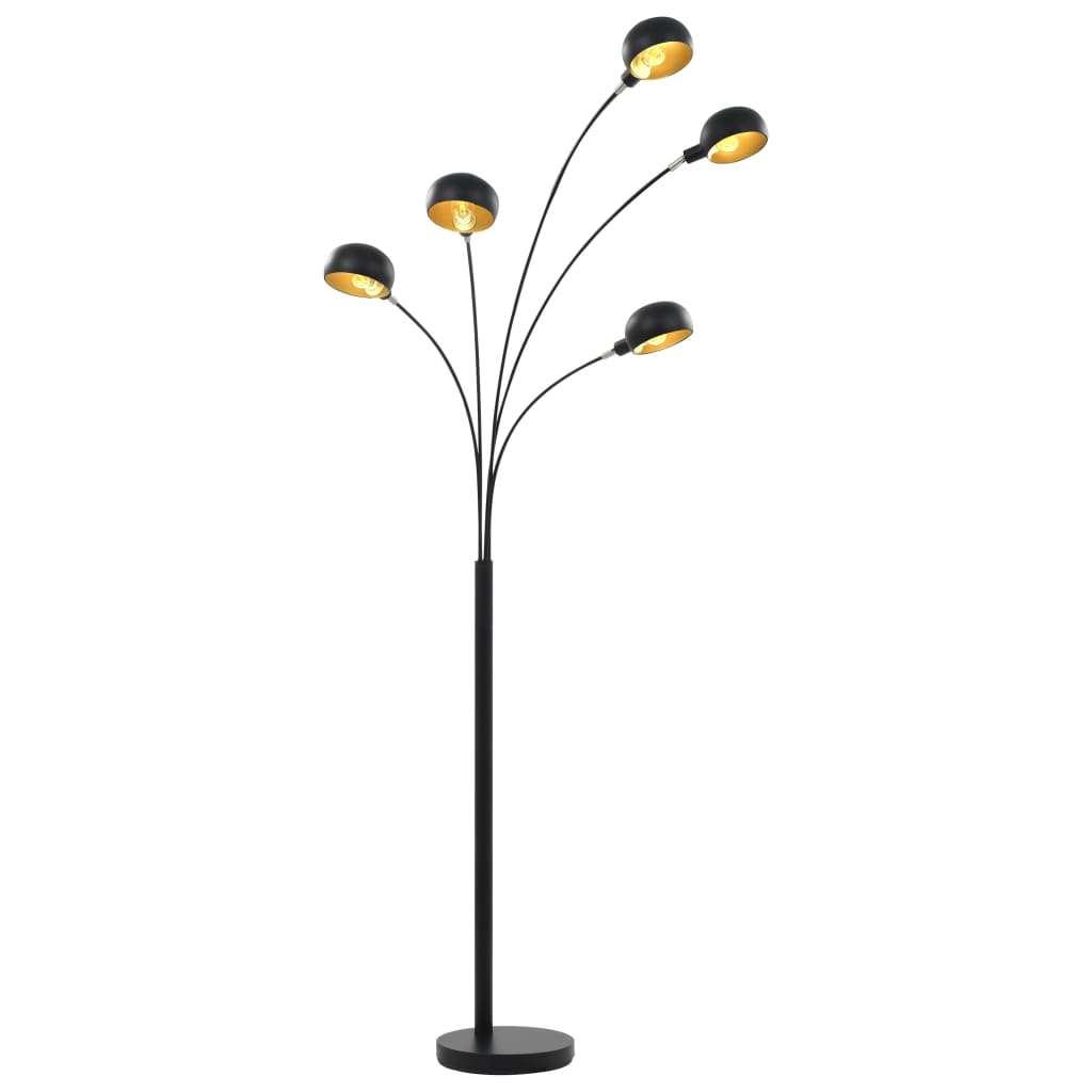 Stående lampe 200 cm 5 x E14 svart og gull vidaXL