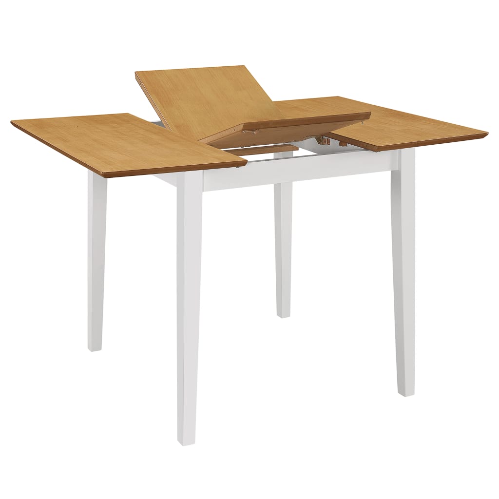 Uttrekkbart spisebord hvit (80-120)x80x74 cm MDF vidaXL