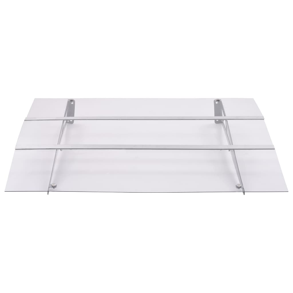 Skjermtak sølv og gjennomsiktig 150x90 cm PET