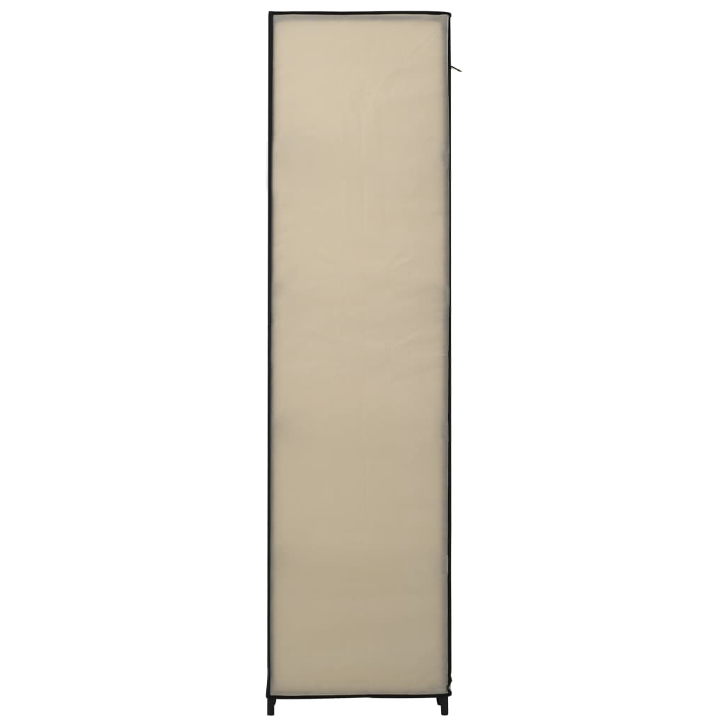 Sammenleggbar garderobe kremfarget 110x45x175 cm stoff