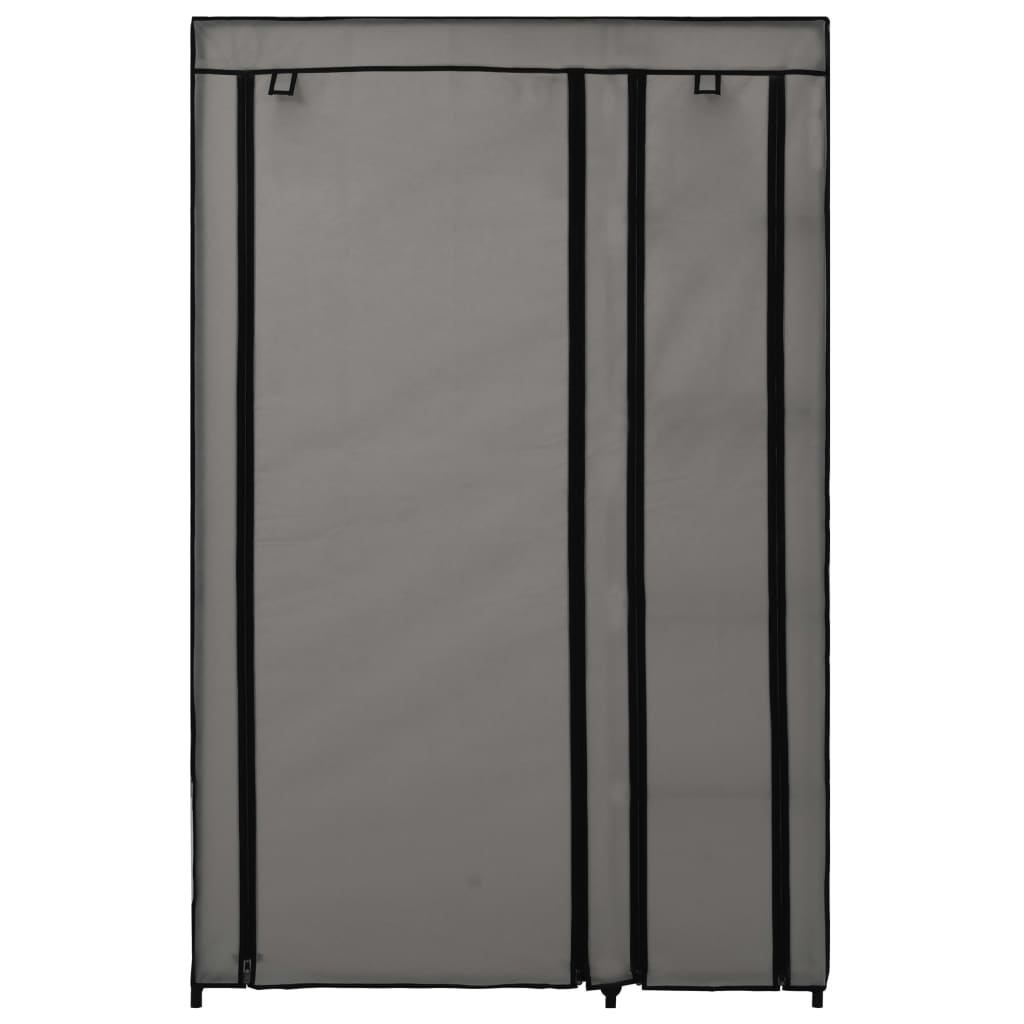 Sammenleggbar garderobe grå 110x45x175 cm stoff