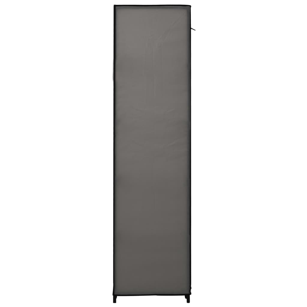 Sammenleggbar garderobe grå 110x45x175 cm stoff