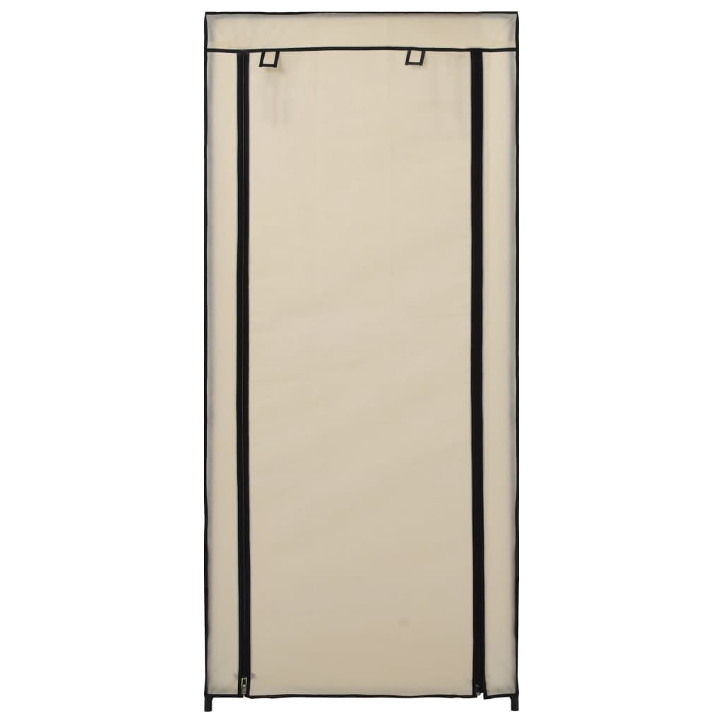 Skoskap med trekk hvit 58x28x106 cm stoff