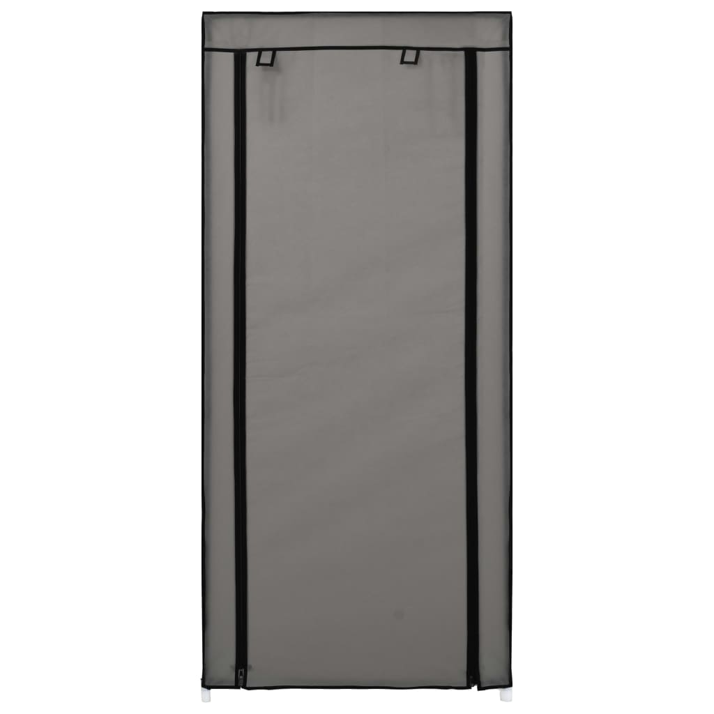 Skoskap med trekk grå 58x28x106 cm stoff