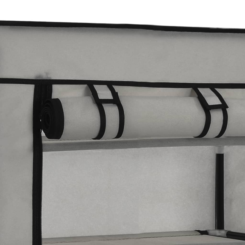 Skoskap med trekk grå 58x28x106 cm stoff