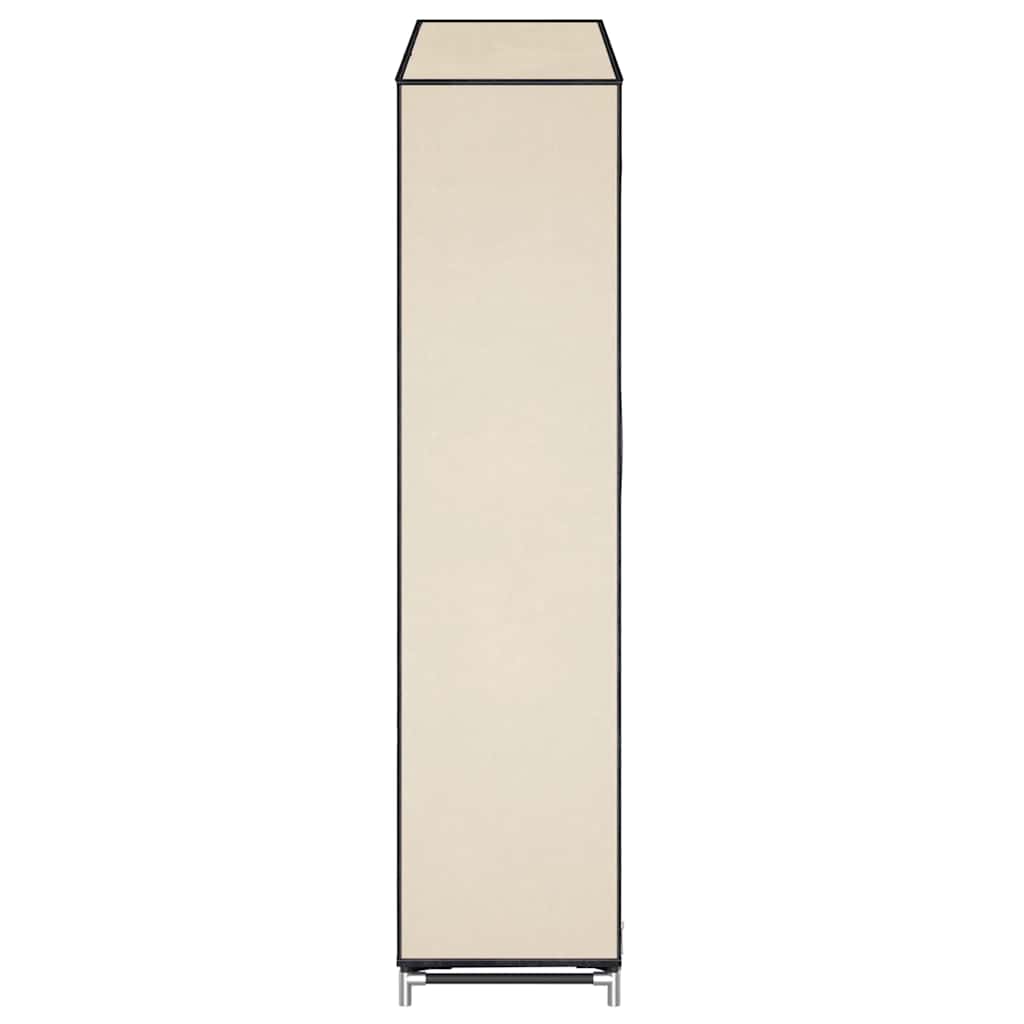 Skoskap med trekk kremhvit 115x28x110 cm stoff