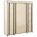 Garderobeskap med rom og stenger krem 150x45x176 cm stoff