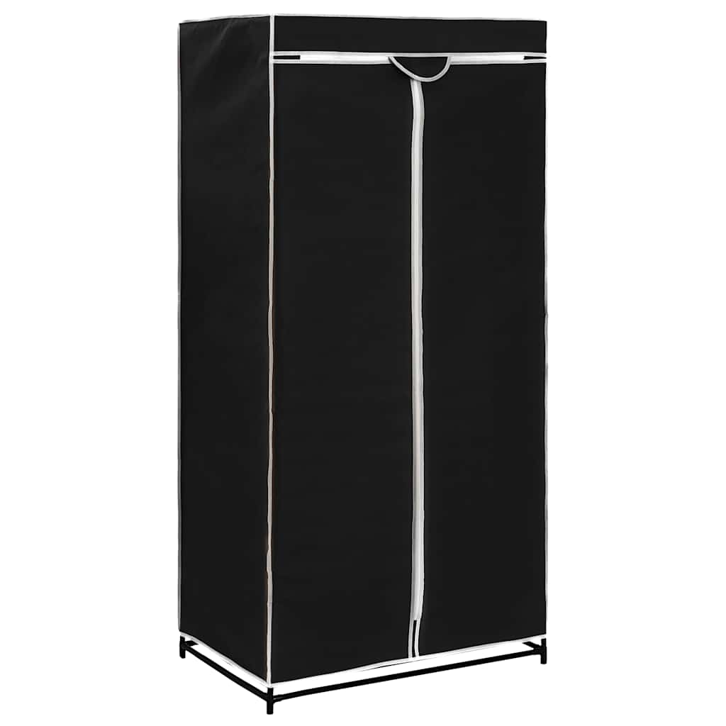 Garderobeskap svart 75x50x160 cm