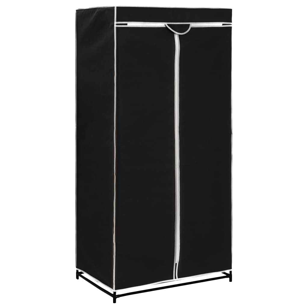 Garderobeskap 2 stk svart 75x50x160 cm
