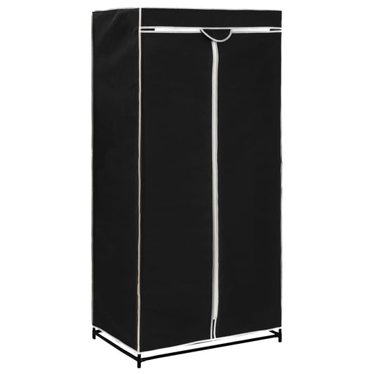 Garderobeskap 2 stk svart 75x50x160 cm