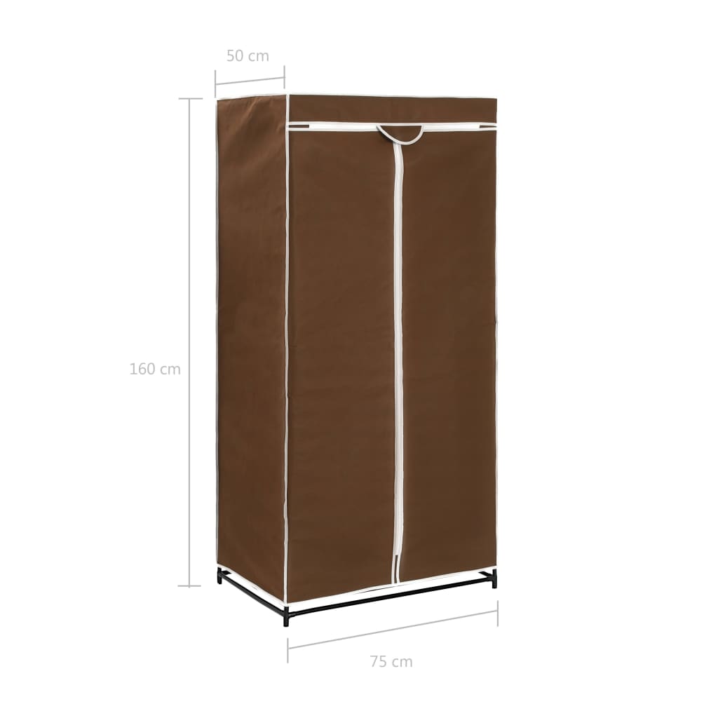 Garderobeskap 2 stk brun 75x50x160 cm