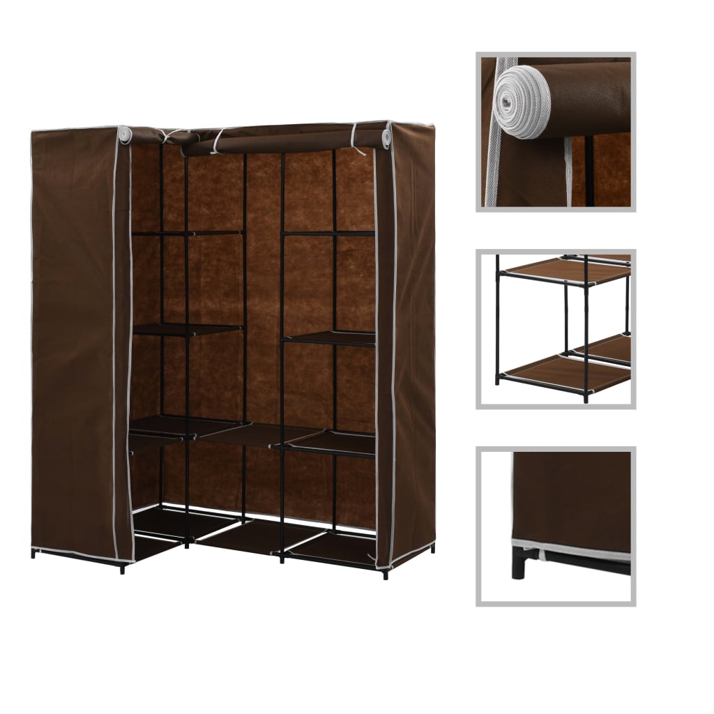 Hjørnegarderobe brun 130x87x169 cm