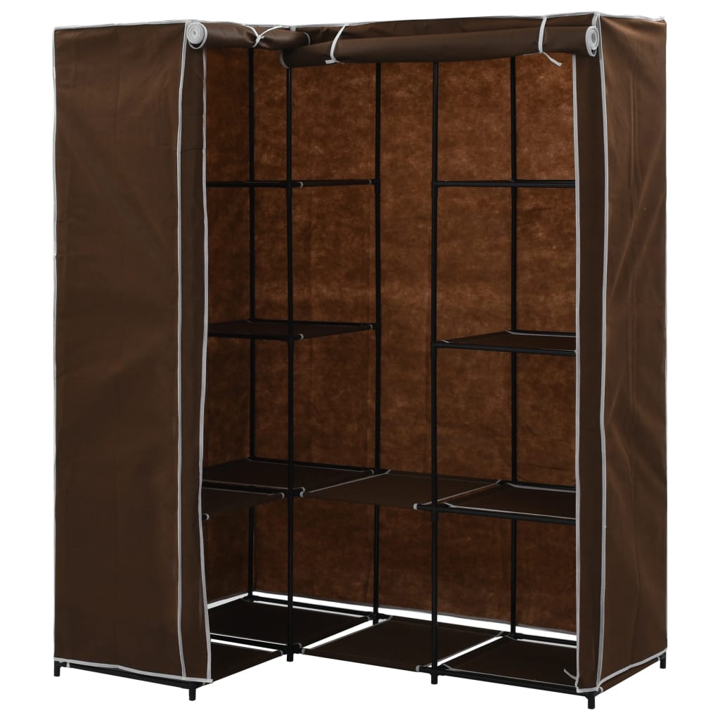 Hjørnegarderobe brun 130x87x169 cm