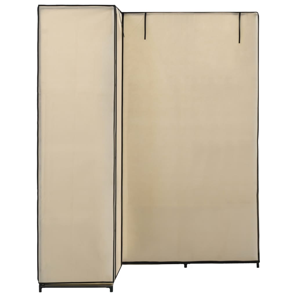 Hjørnegarderobe kremhvit 130x87x169 cm