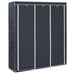 Garderobe med skap og stenger svart 150x45x175 cm stoff
