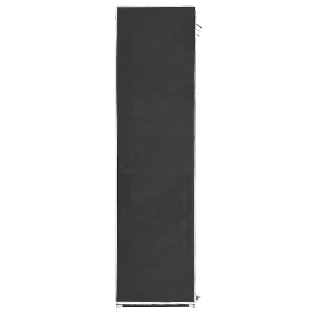 Garderobe med skap og stenger svart 150x45x175 cm stoff
