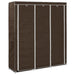 Garderobe med skap og stenger brun 150x45x175 cm stoff