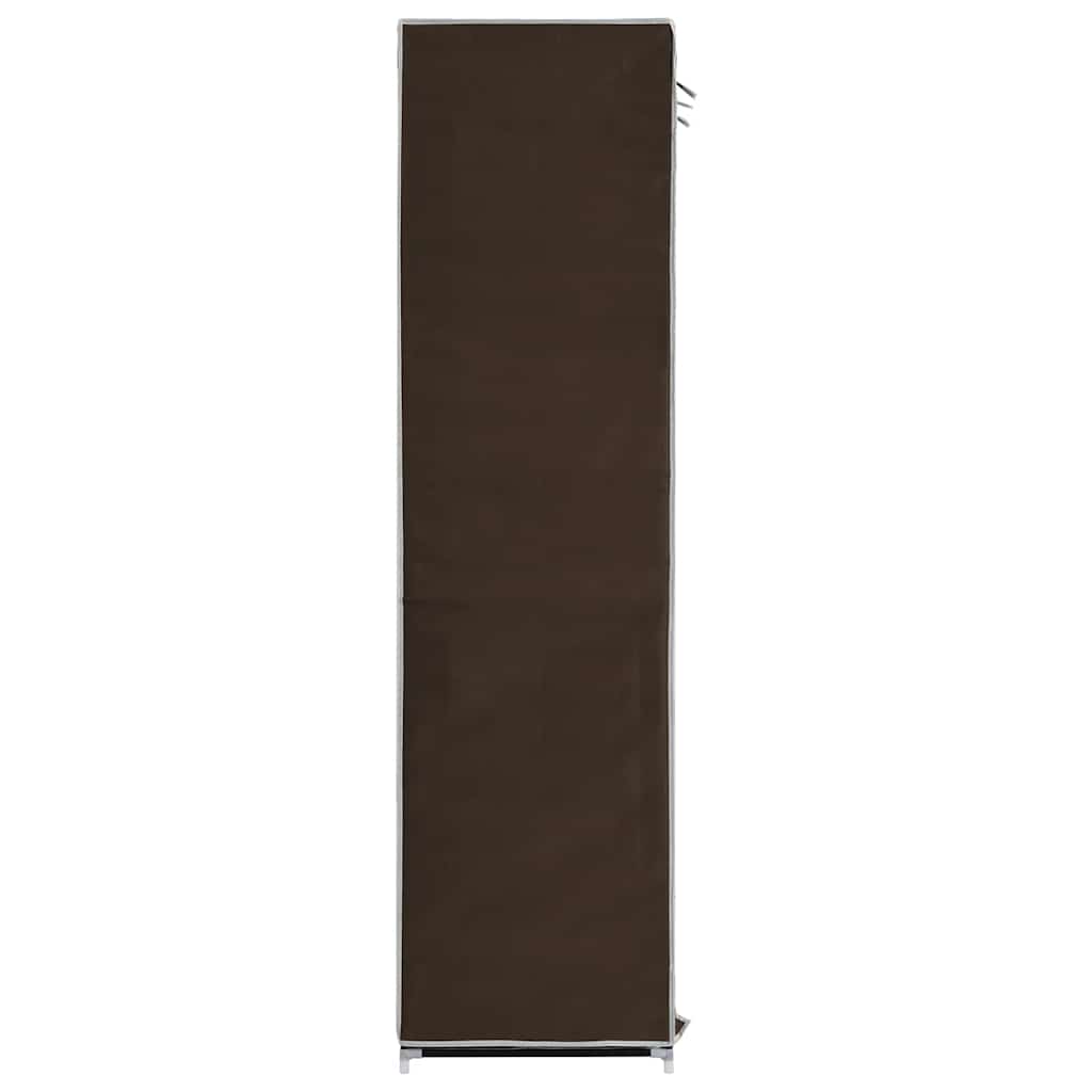 Garderobe med skap og stenger brun 150x45x175 cm stoff