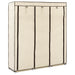 Garderobe med skap og stenger kremhvit 150x45x175 cm stoff