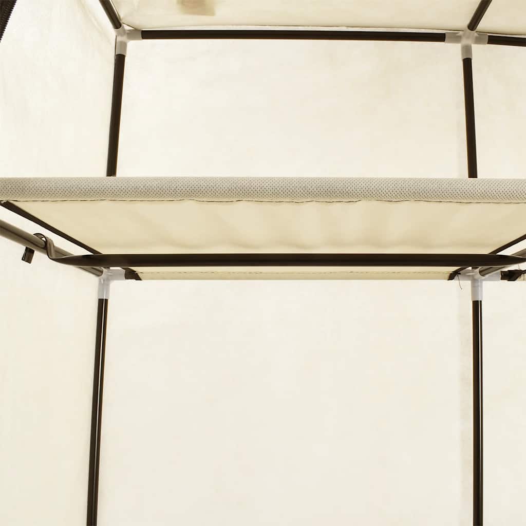 Garderobe med skap og stenger kremhvit 150x45x175 cm stoff
