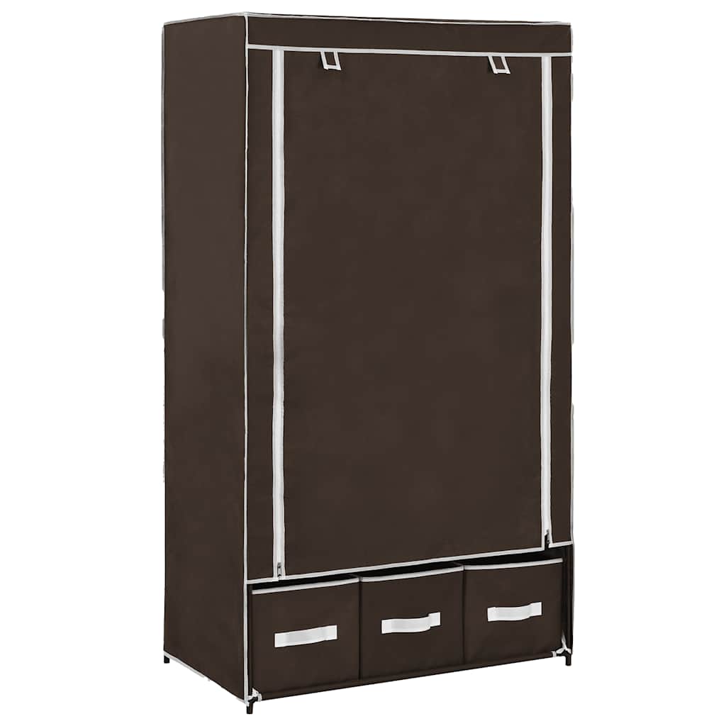 Garderobe brun 87x49x159 cm stoff