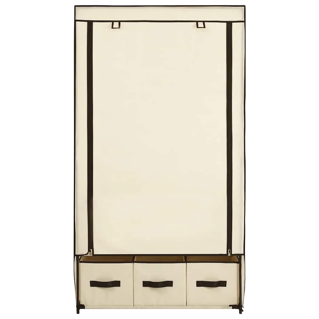 Garderobe kremhvit 87x49x159 cm stoff