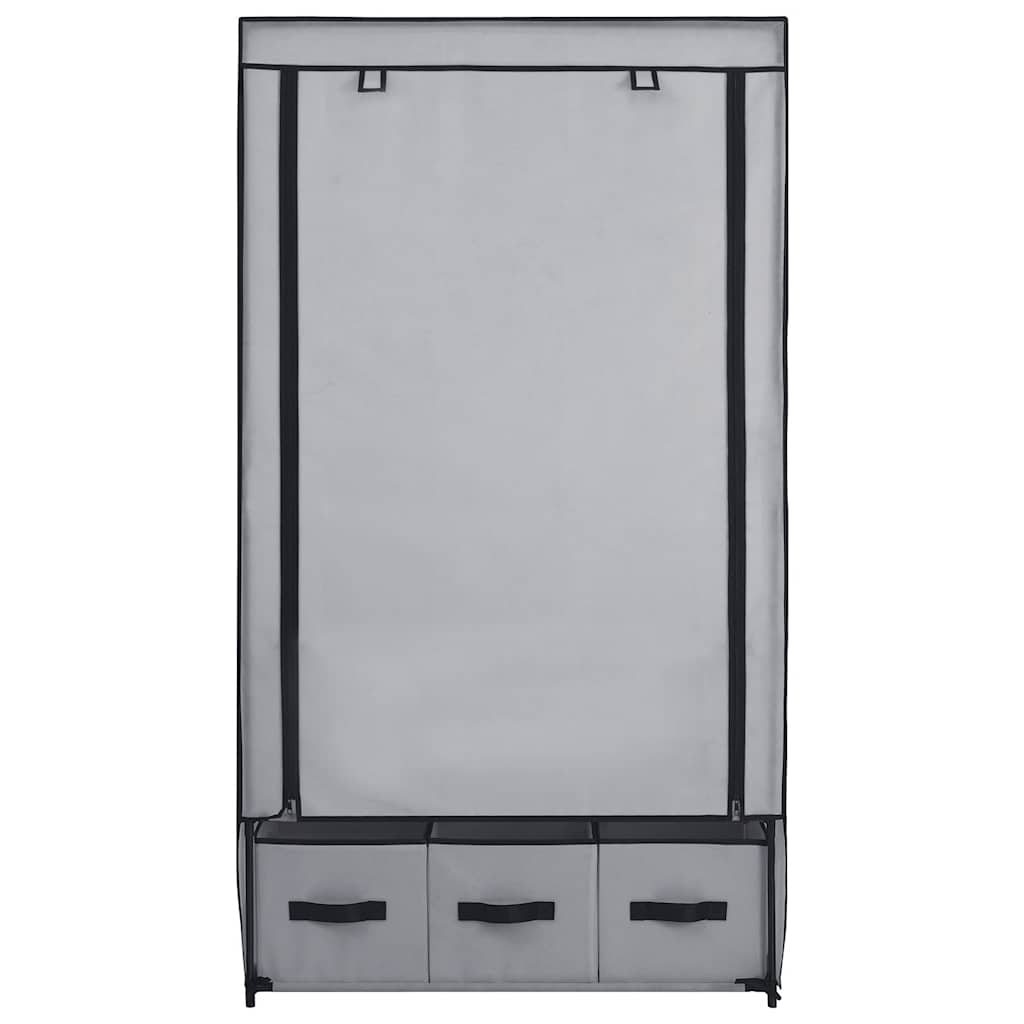 Garderobe grå 87x49x159 cm stoff