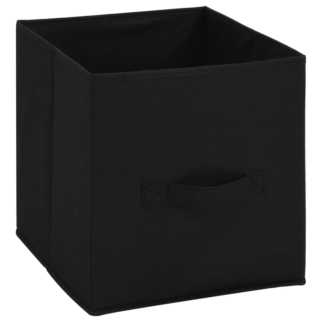 Oppbevaringsskap med 4 stoffkurver svart 63x30x71 cm stål