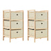 Oppbevaringshyller 2 stk med 3 stoffkurver beige sedertre