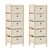 Oppbevaringshyller 2 stk med 5 stoffkurver beige sedertre