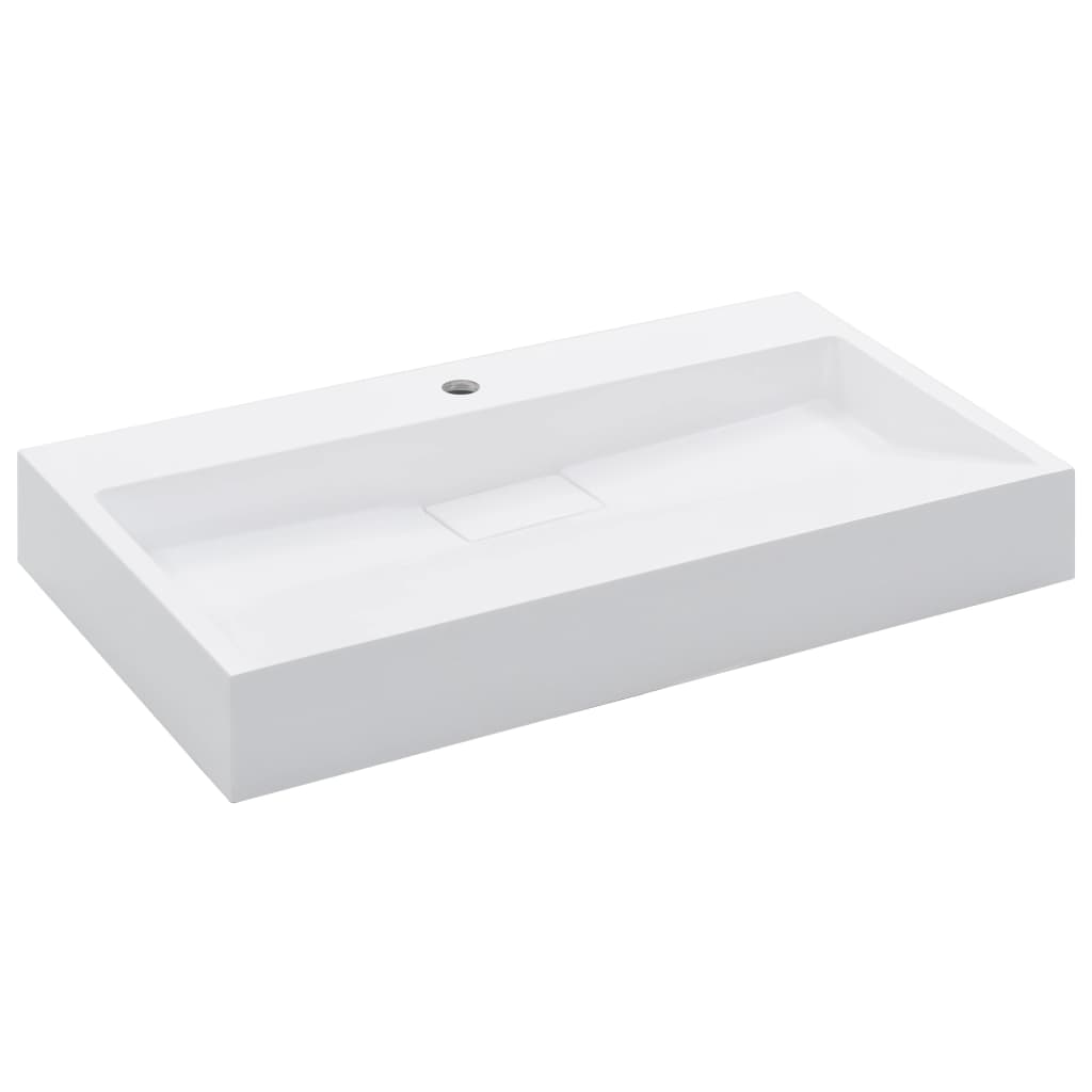 Vask 80x46x11 cm mineralstøpt/marmorstøpt hvit