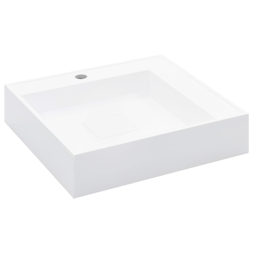 Vask 50x50x12,3 cm mineralstøpt/marmorstøpt hvit