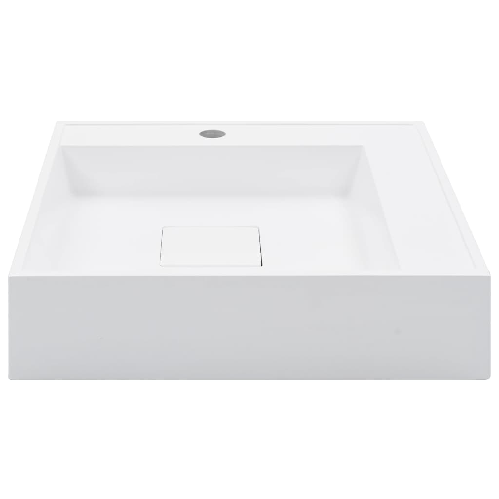 Vask 50x50x12,3 cm mineralstøpt/marmorstøpt hvit