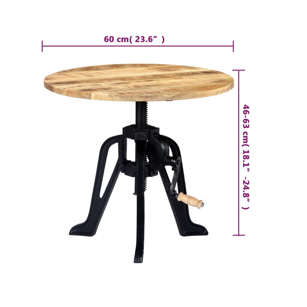 Sidebord 60x(46-63) cm heltre mango og støpejern