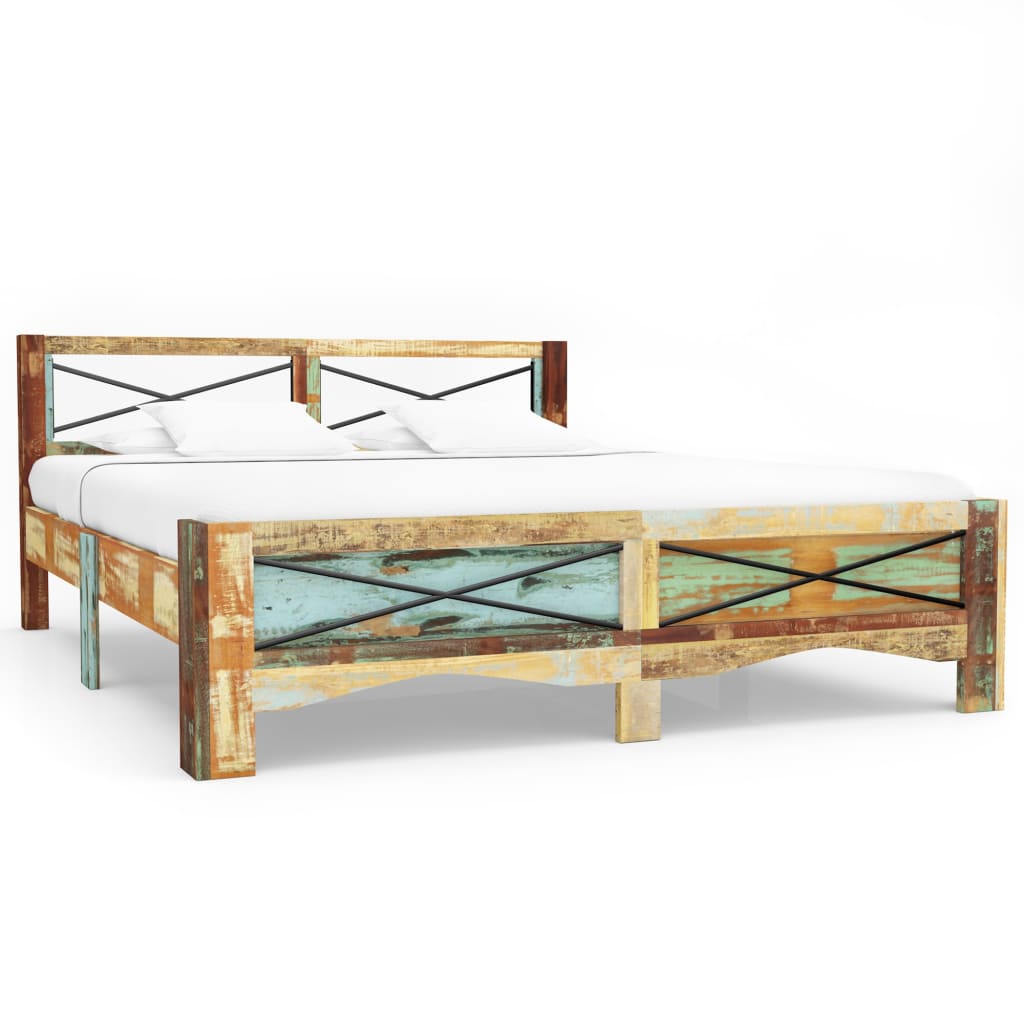 Sengeramme gjenvunnet heltre 160x200 cm vidaXL