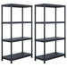 Oppbevaringshylle 2 stk svart 60x30x138 cm plast