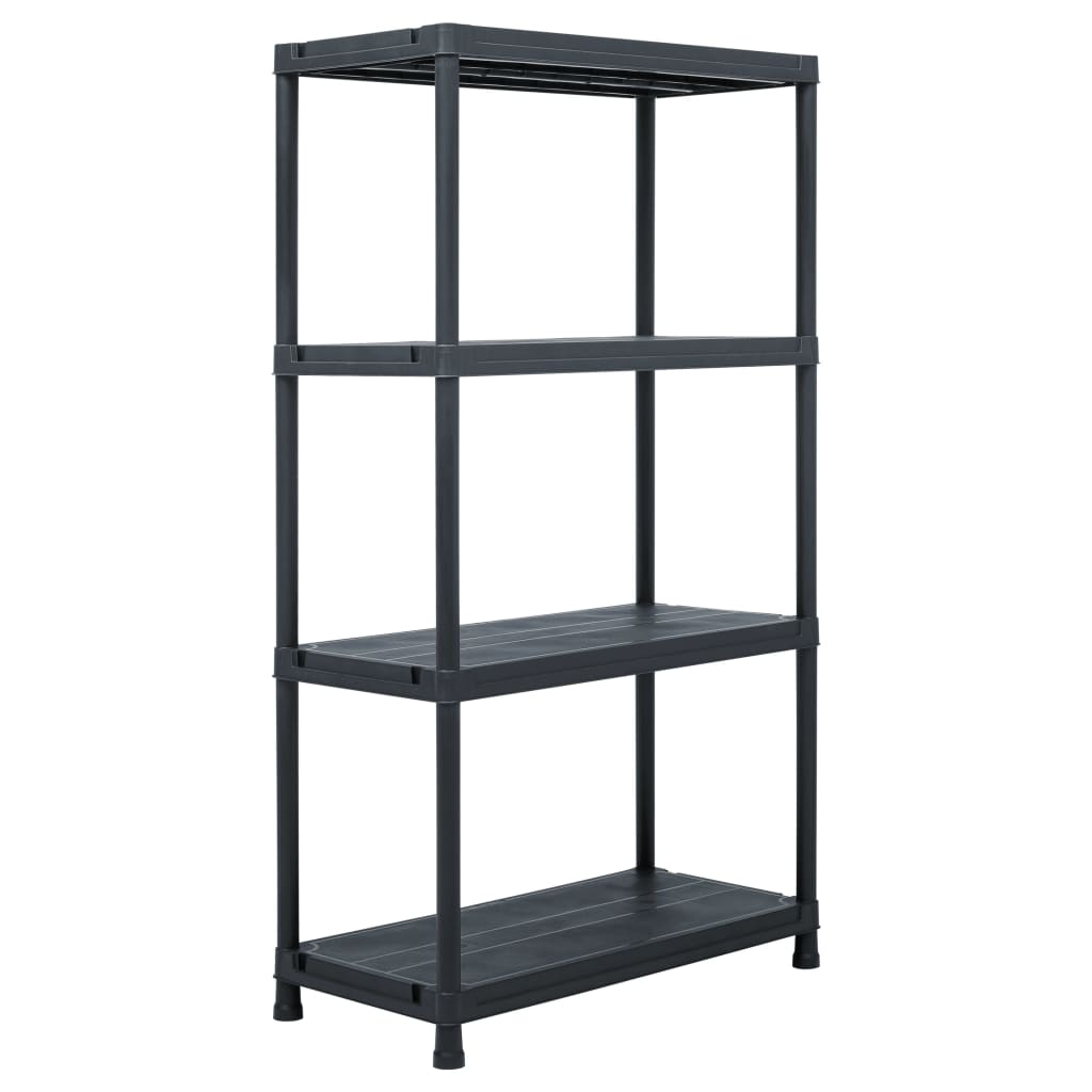 Oppbevaringshylle 2 stk svart 60x30x138 cm plast