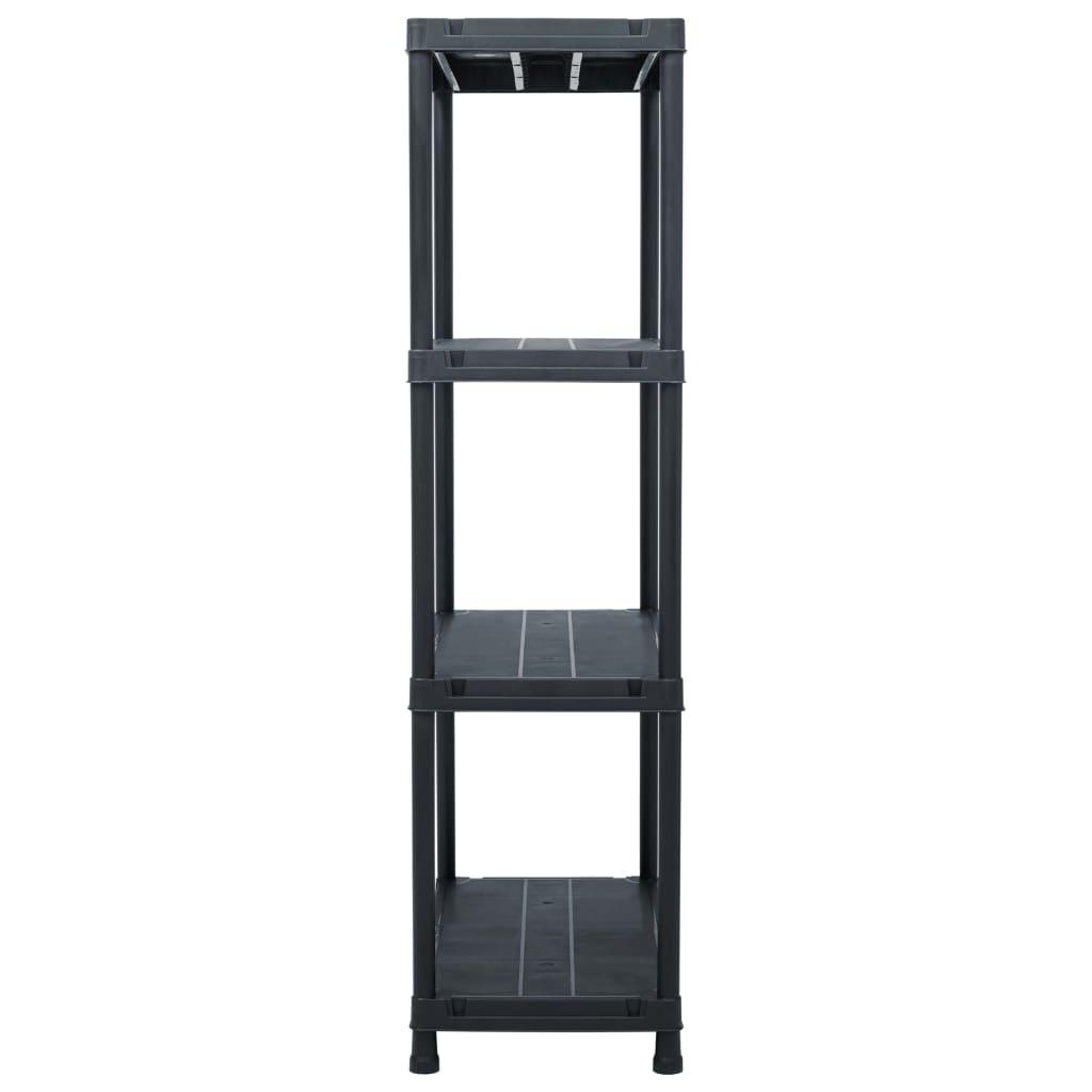 Oppbevaringshylle 2 stk svart 60x30x138 cm plast