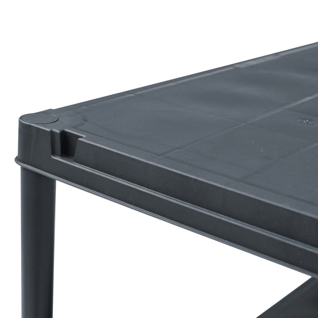 Oppbevaringshylle 2 stk svart 60x30x138 cm plast