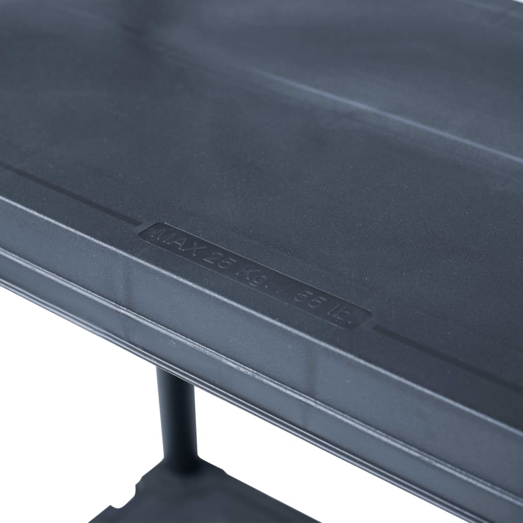 Oppbevaringshylle 2 stk svart 60x30x138 cm plast
