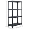 Oppbevaringshylle 2 stk svart 60x30x138 cm plast